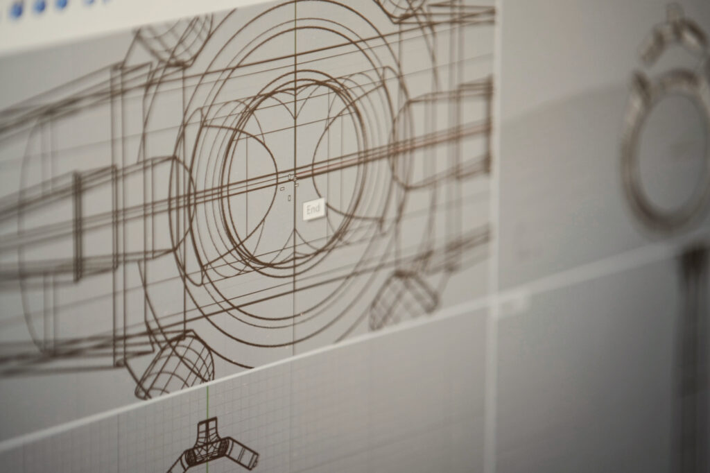 CAD drawing of a ring design